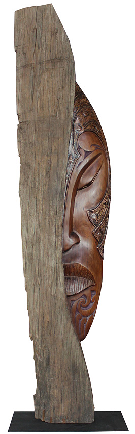 Joe Kemp nz maori wood carving, pono sculpture
